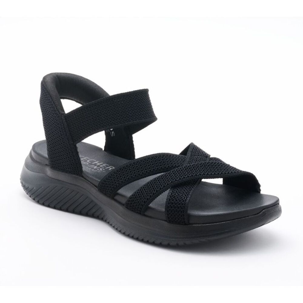 Skechers Black Strappy Comfort Sandal